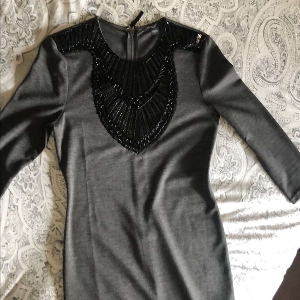 Armani exchange body-con dress with neck detail